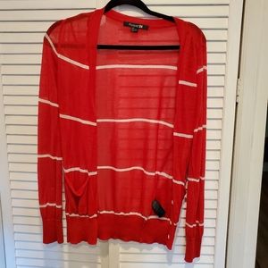 Red and white stripe cardi